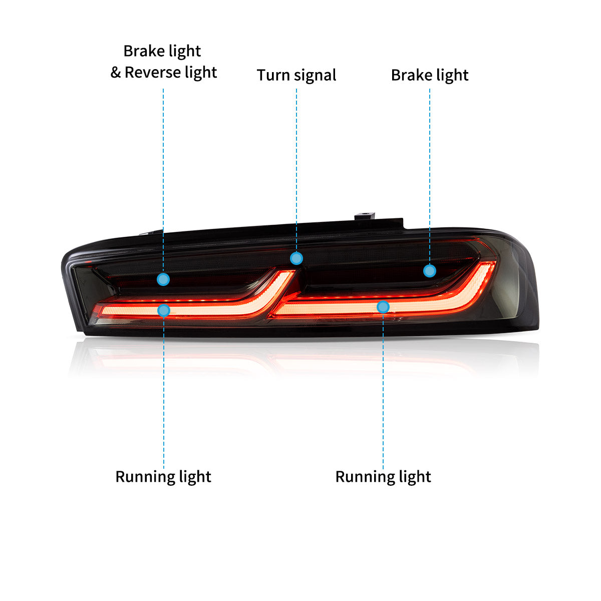 VLAND UK LED Tail Lights For 2016-2018 Chevrolet Camaro Chevy