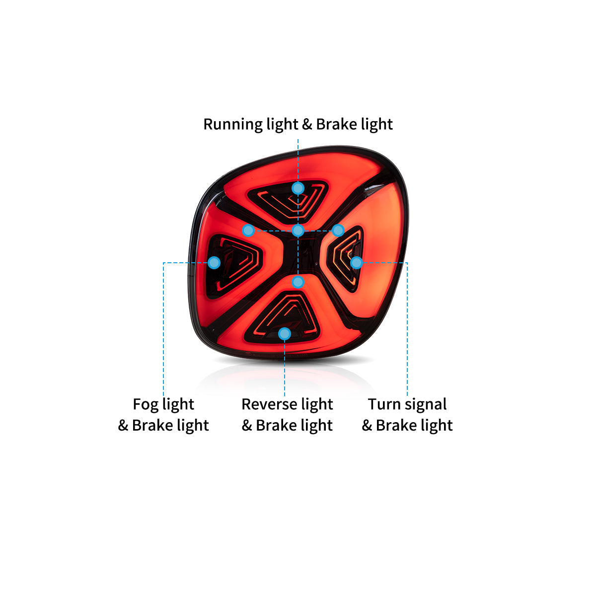 VLAND UK LED Tail Lights 2015-2020 Benz Smart Fortwo/Forfour C453/A453/W453 with E-Mark