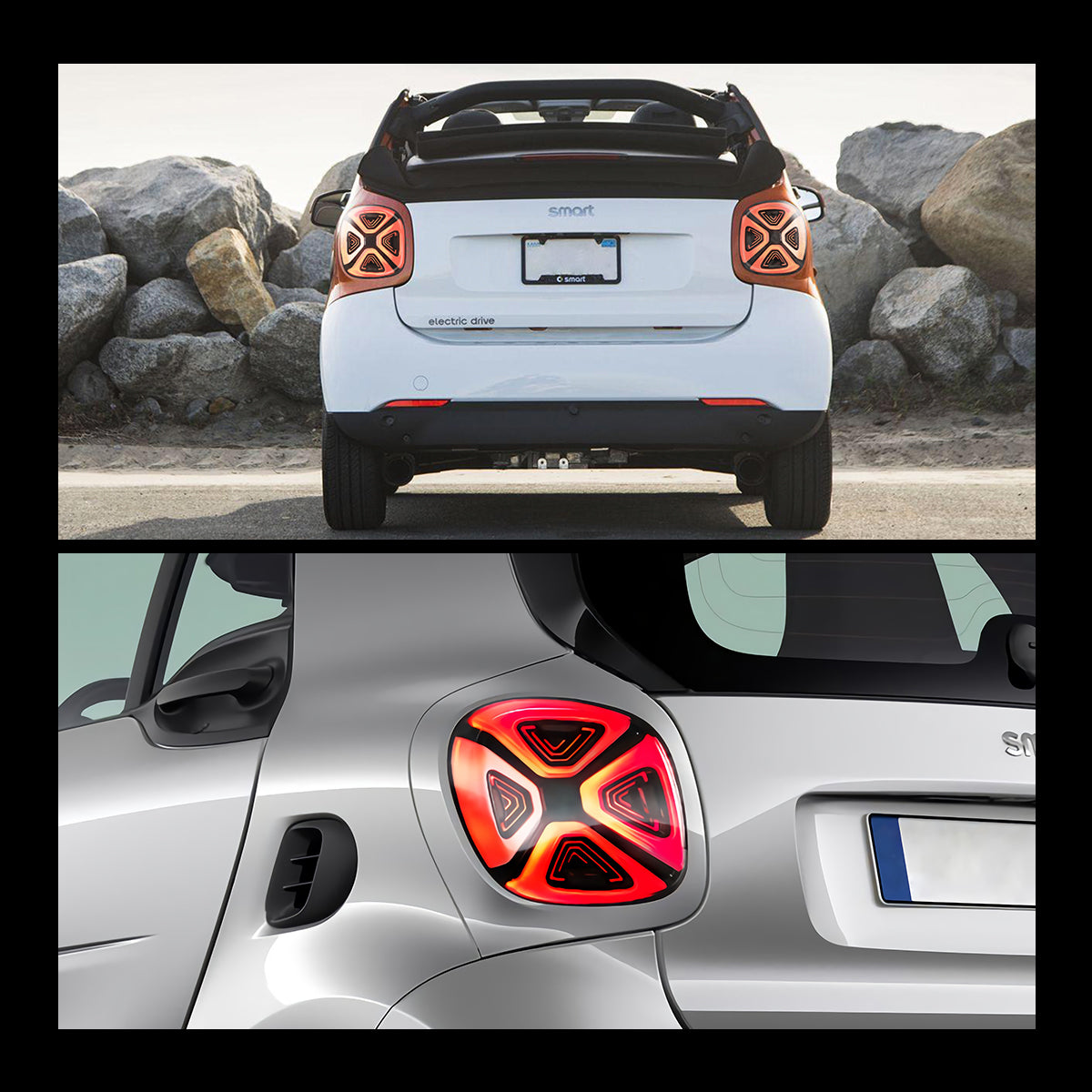 VLAND UK LED Tail Lights 2015-2020 Benz Smart Fortwo/Forfour C453/A453/W453 with E-Mark