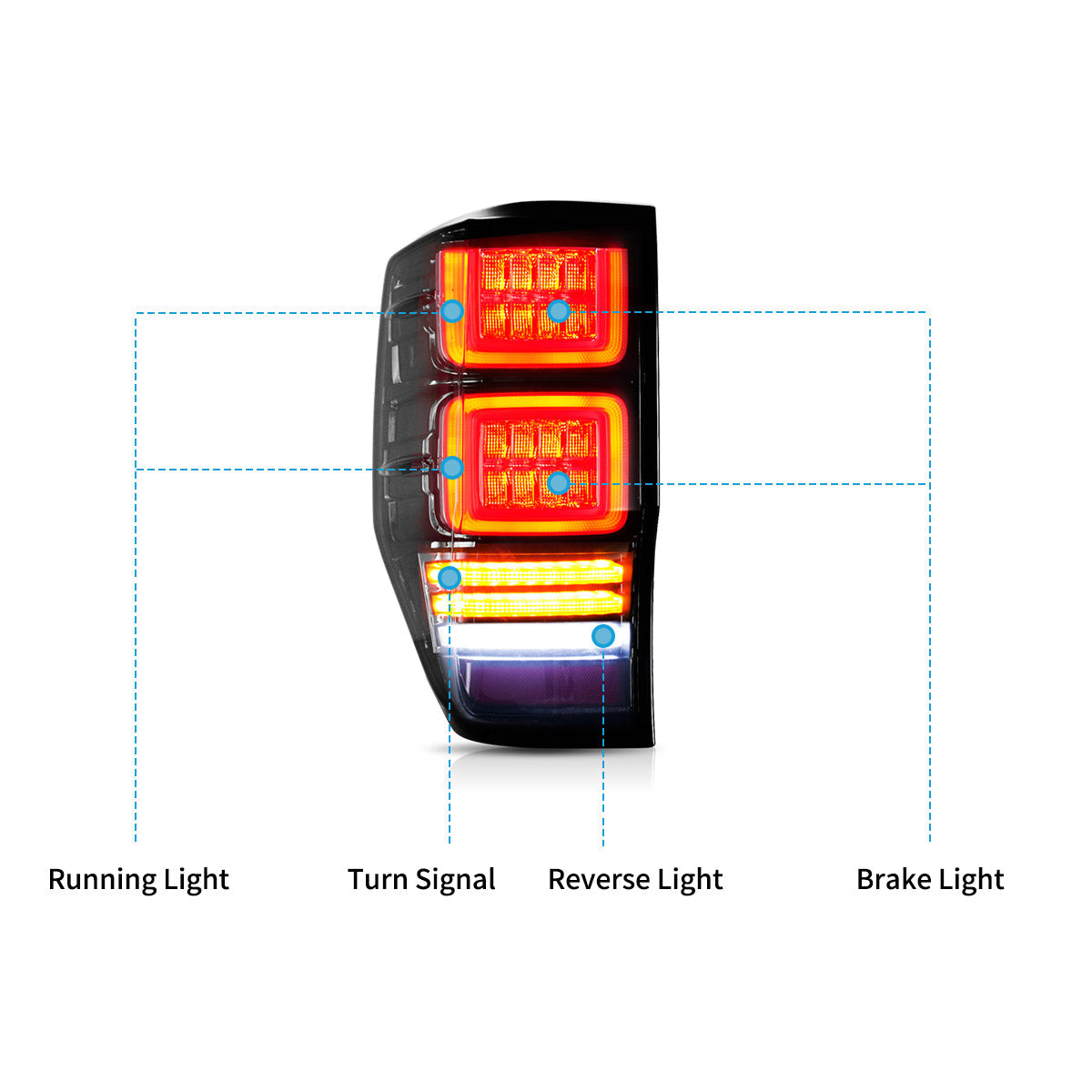 VLAND UK 2012-2022 Ford Ranger T6 LED Tail Lights