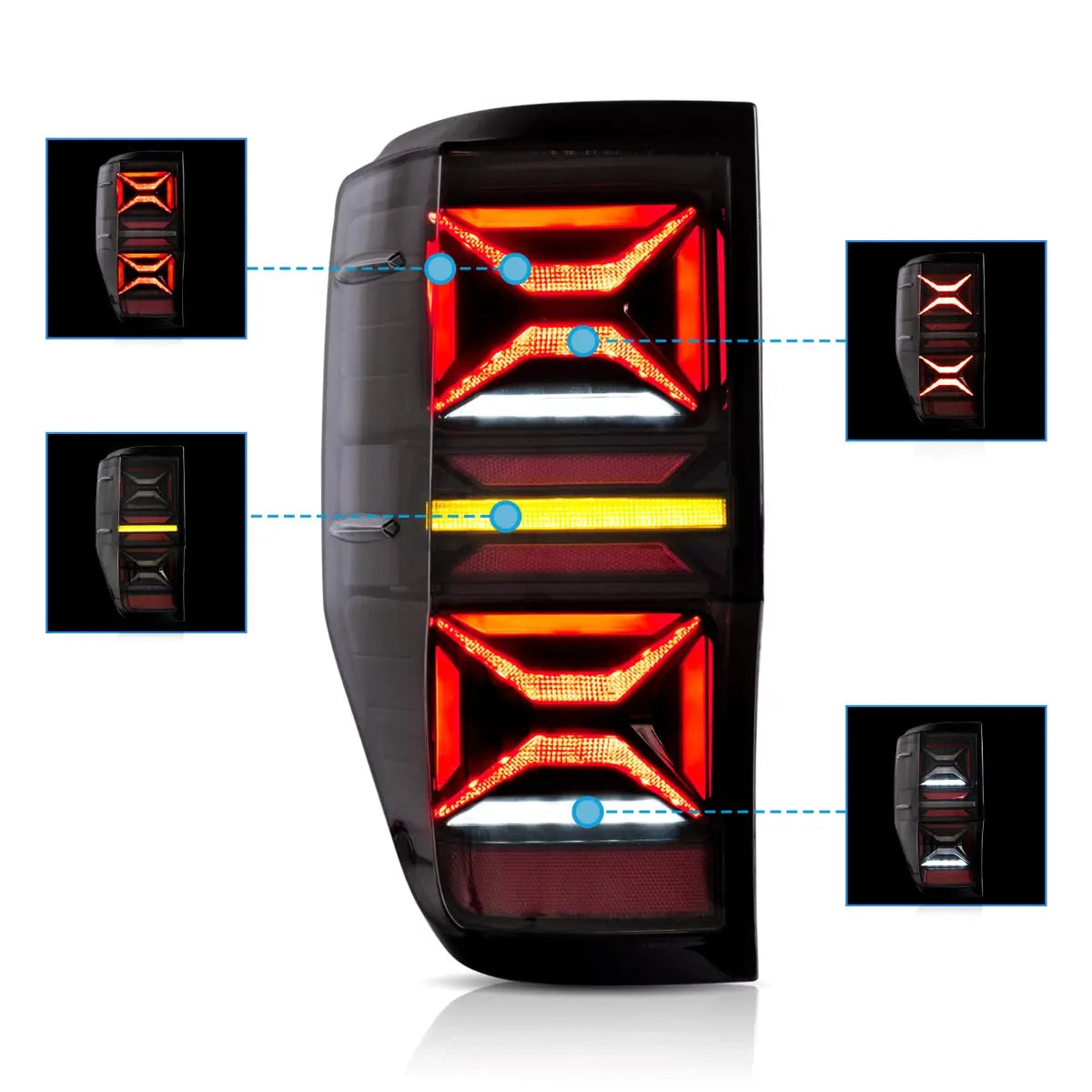 VLAND UK LED Taillights For 2012-2022 Ford Ranger T6