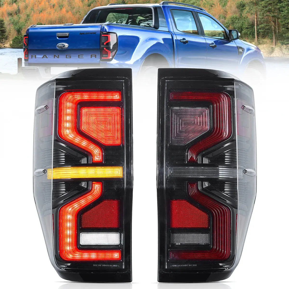 VLAND UK LED Taillights For 2012-2022 Ford Ranger T6