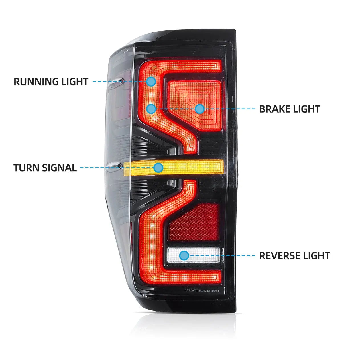 VLAND UK LED Taillights For 2012-2022 Ford Ranger T6