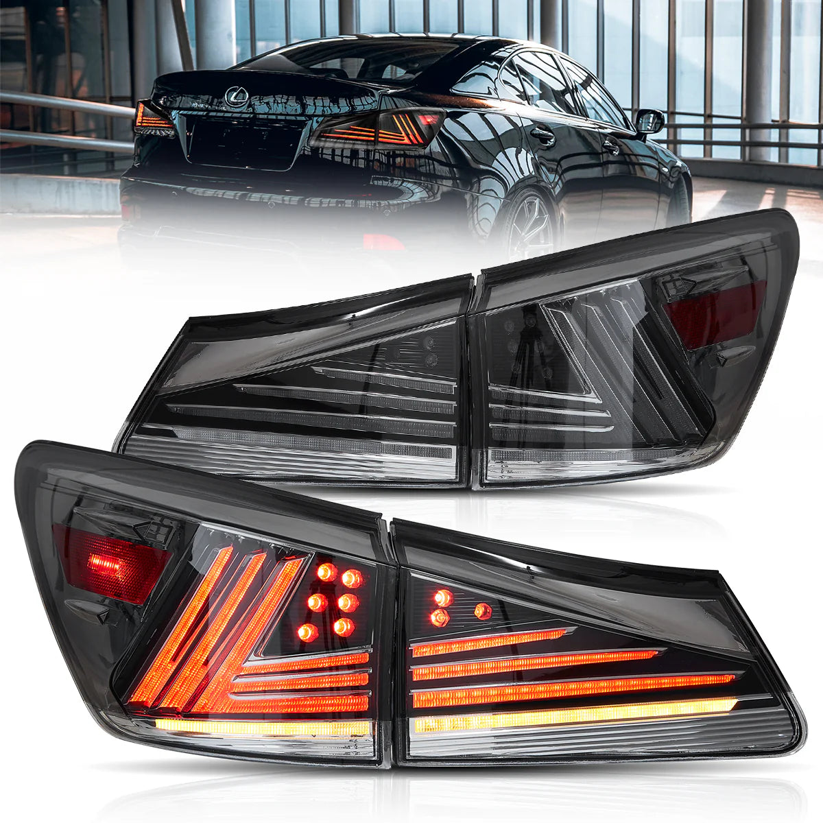 VLAND UK LED Tail Lights for 2006–2013 Lexus IS250 IS350 ISF IS300 220d 200d