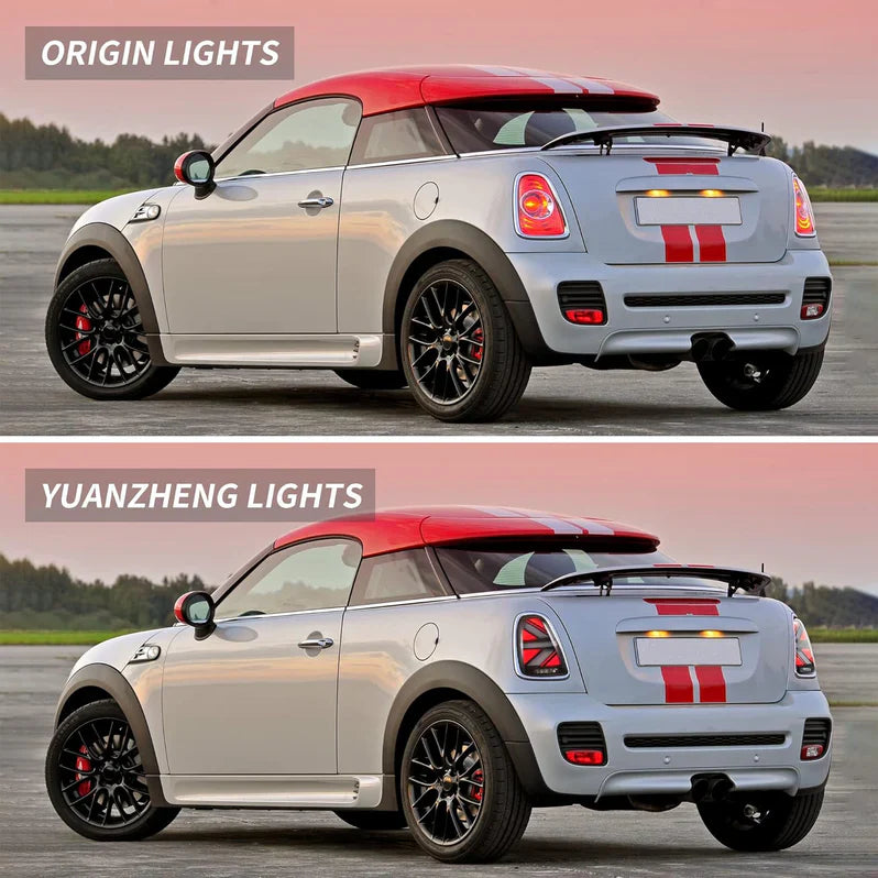 VLAND UK LED Taillights For 2007-2013 Mini Cooper(Hatch) R56 R57 R58 R59 With Amber Sequential Turn Signal with E-Mark