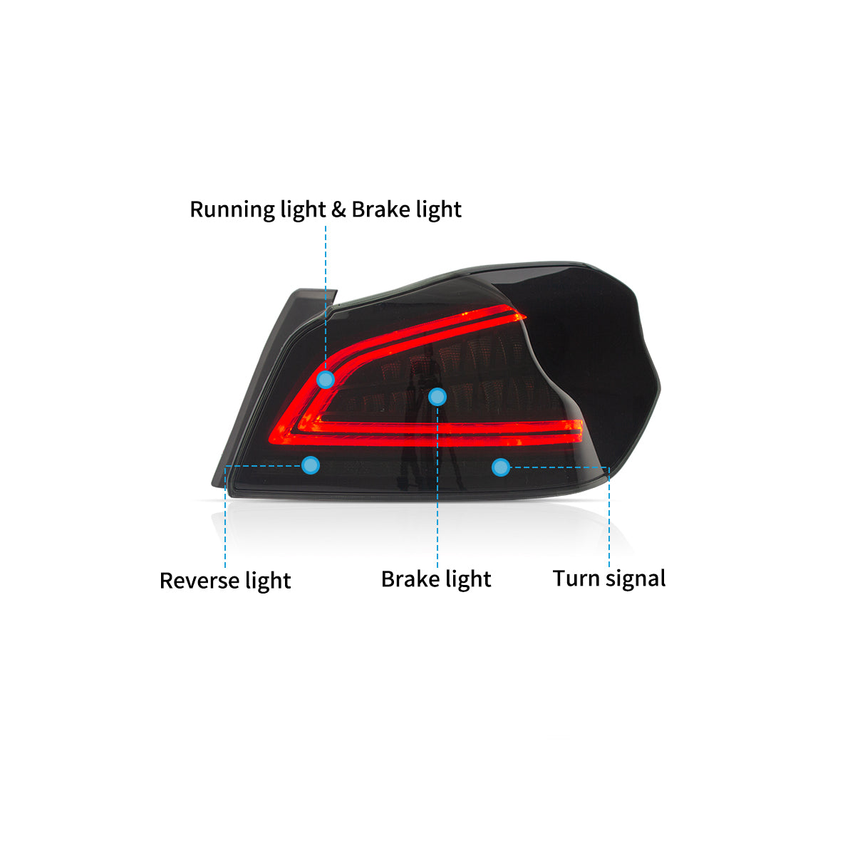 VLAND UK LED Tail Lights for 2015-2019 Subaru WRX & STI