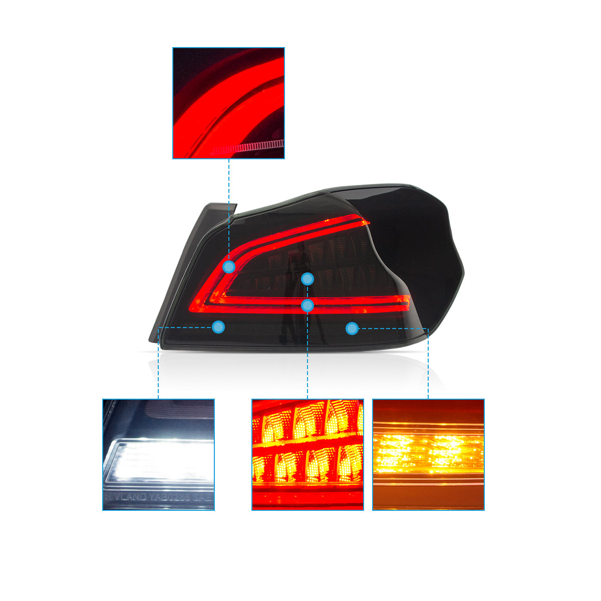 VLAND UK LED Tail Lights for 2015-2019 Subaru WRX & STI