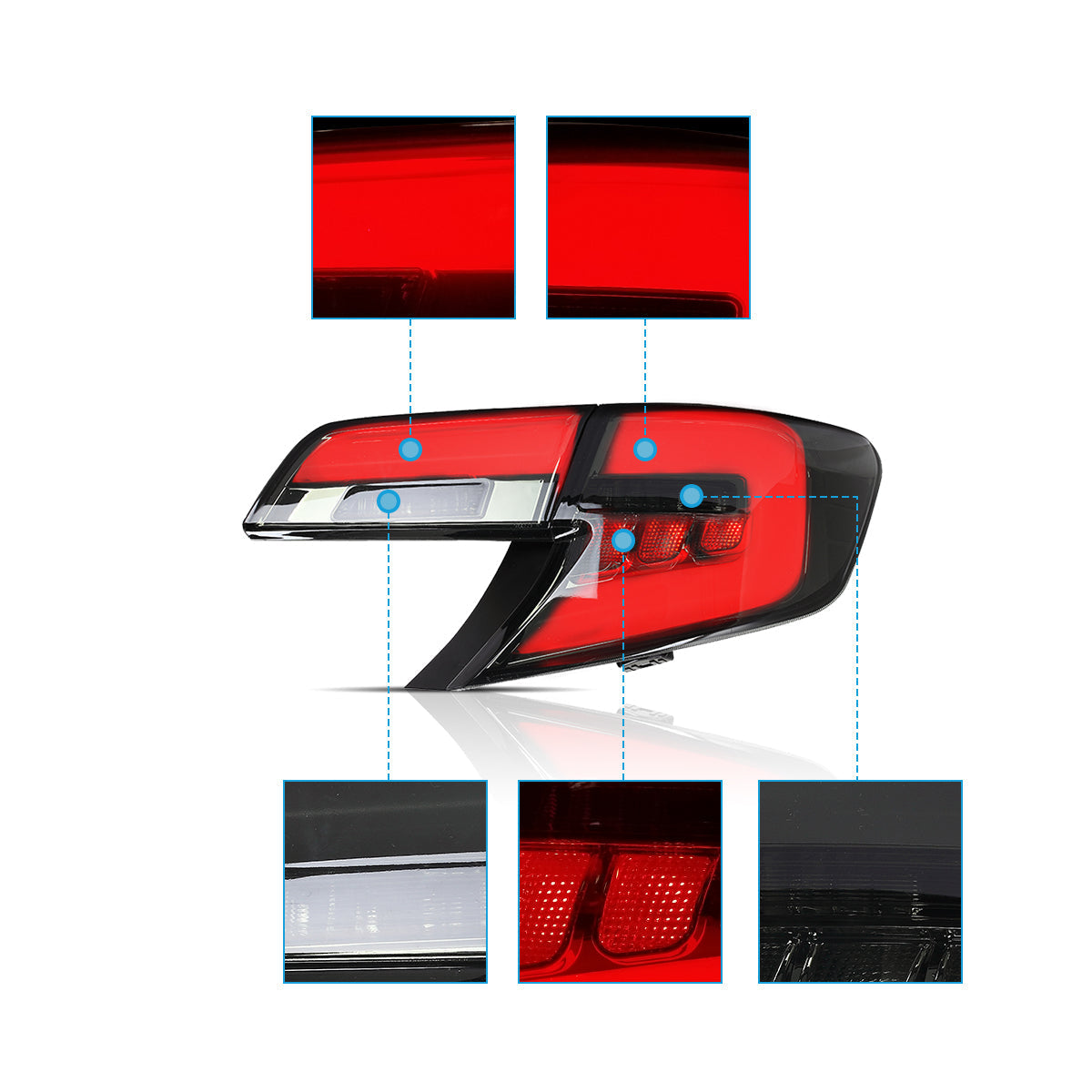 VLAND UK LED Tail Lights For 2012-2014 Toyota Camry Sedan