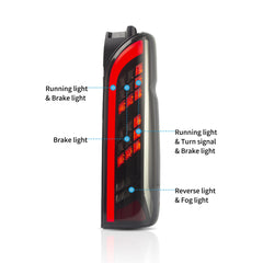 VLAND UK  LED Tail Lights Toyota Hiace 2005-2019 with Sequential Turn Signal