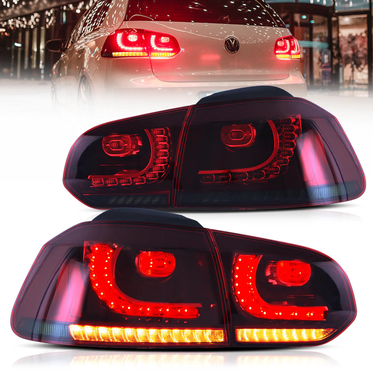 VLAND UK  LED Tail Lights 2009-2014 Volkswagen Golf 6 MK6 with E-Mark