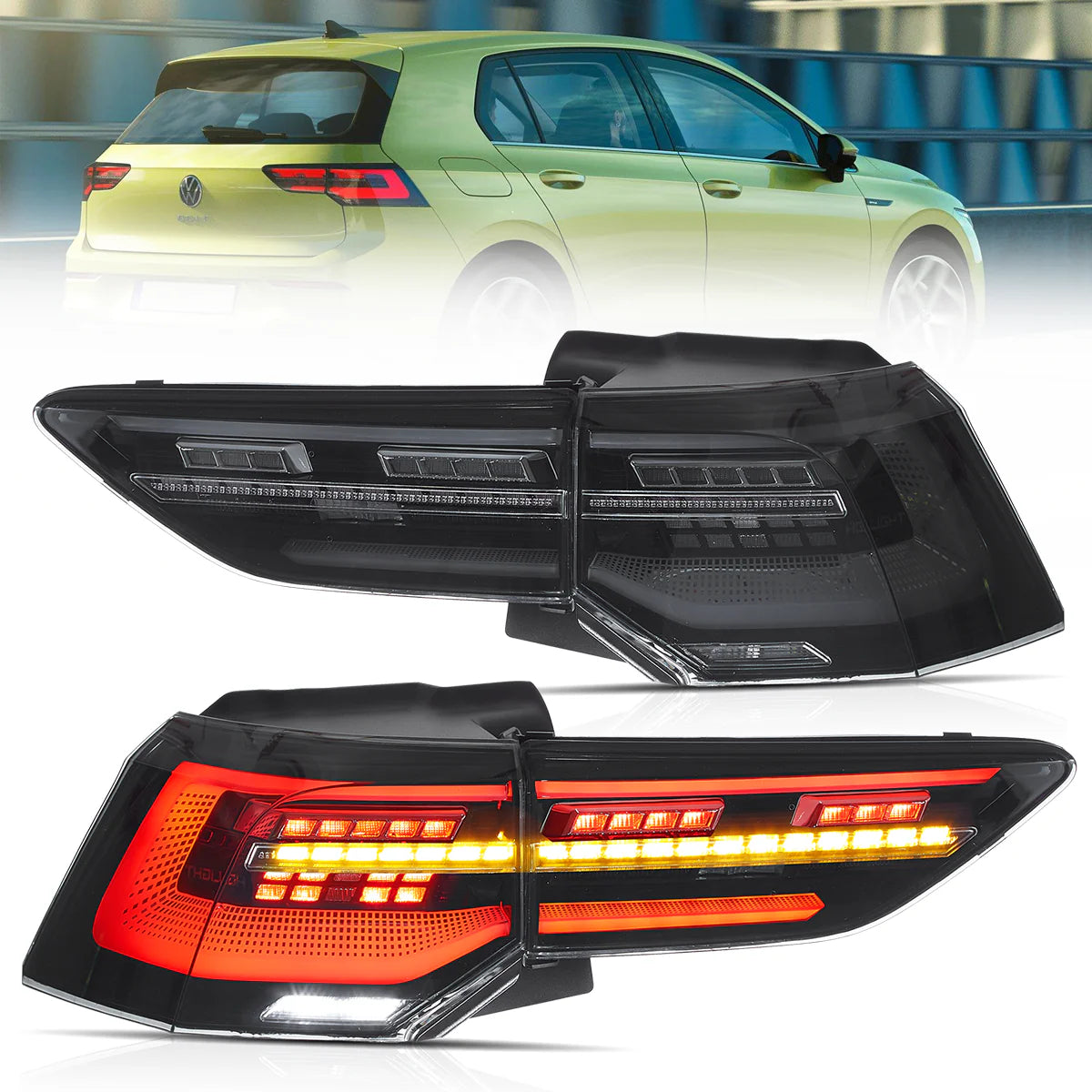 VLAND UK LED Tail Lights For 2020-2023 Volkswagen Golf Mk8