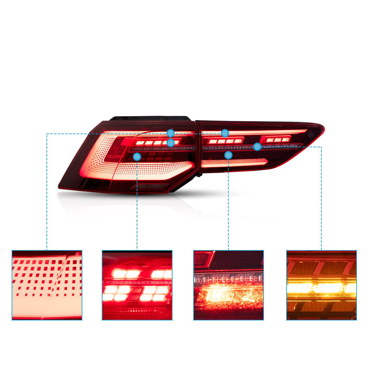 VLAND UK LED Tail Lights For 2020-2023 Volkswagen Golf Mk8