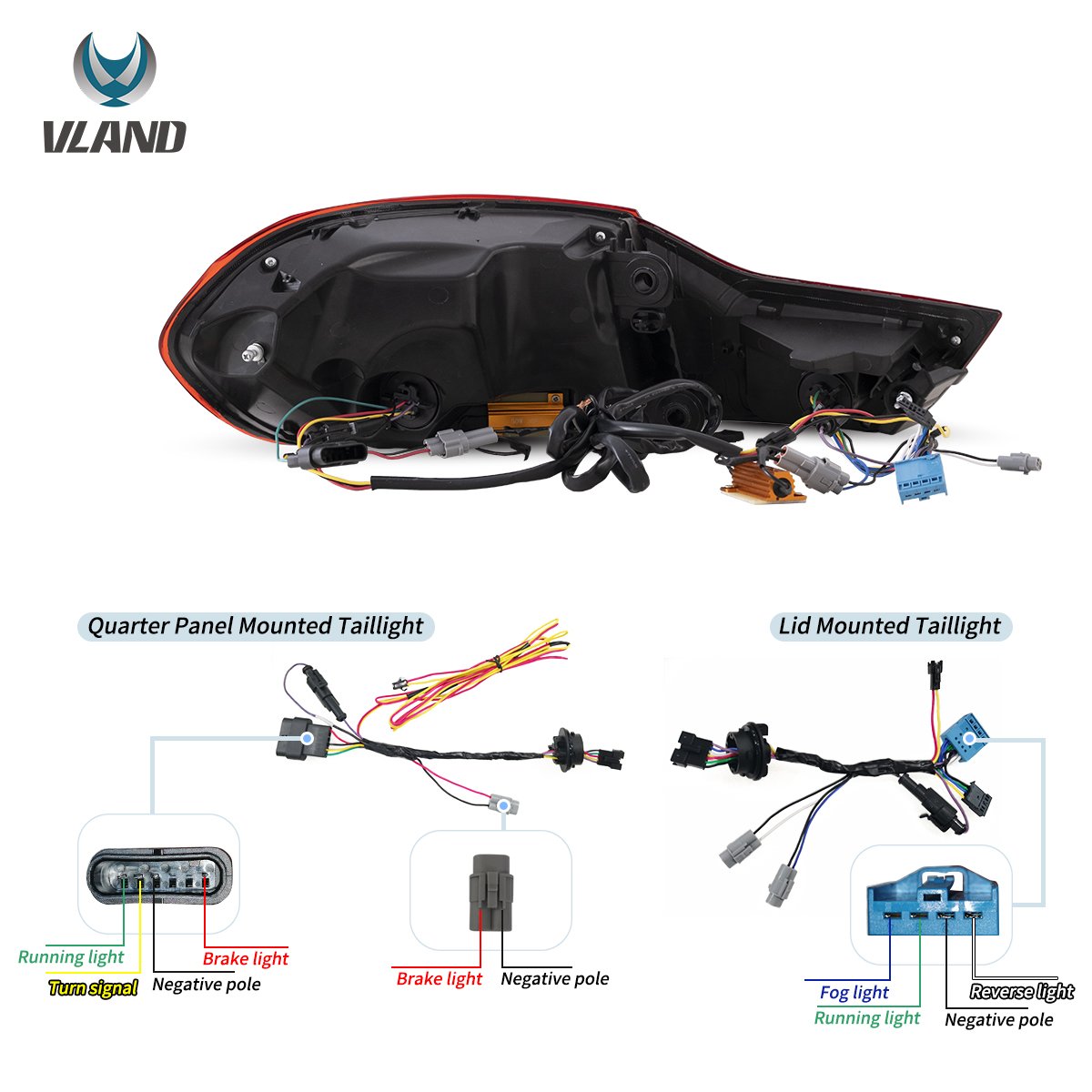 VLAND UK 14-20 BMW 4 Series F32 F33 F36 / M4 F82 F83 Tail Lights Vland With LED GTS Style with E-Mark