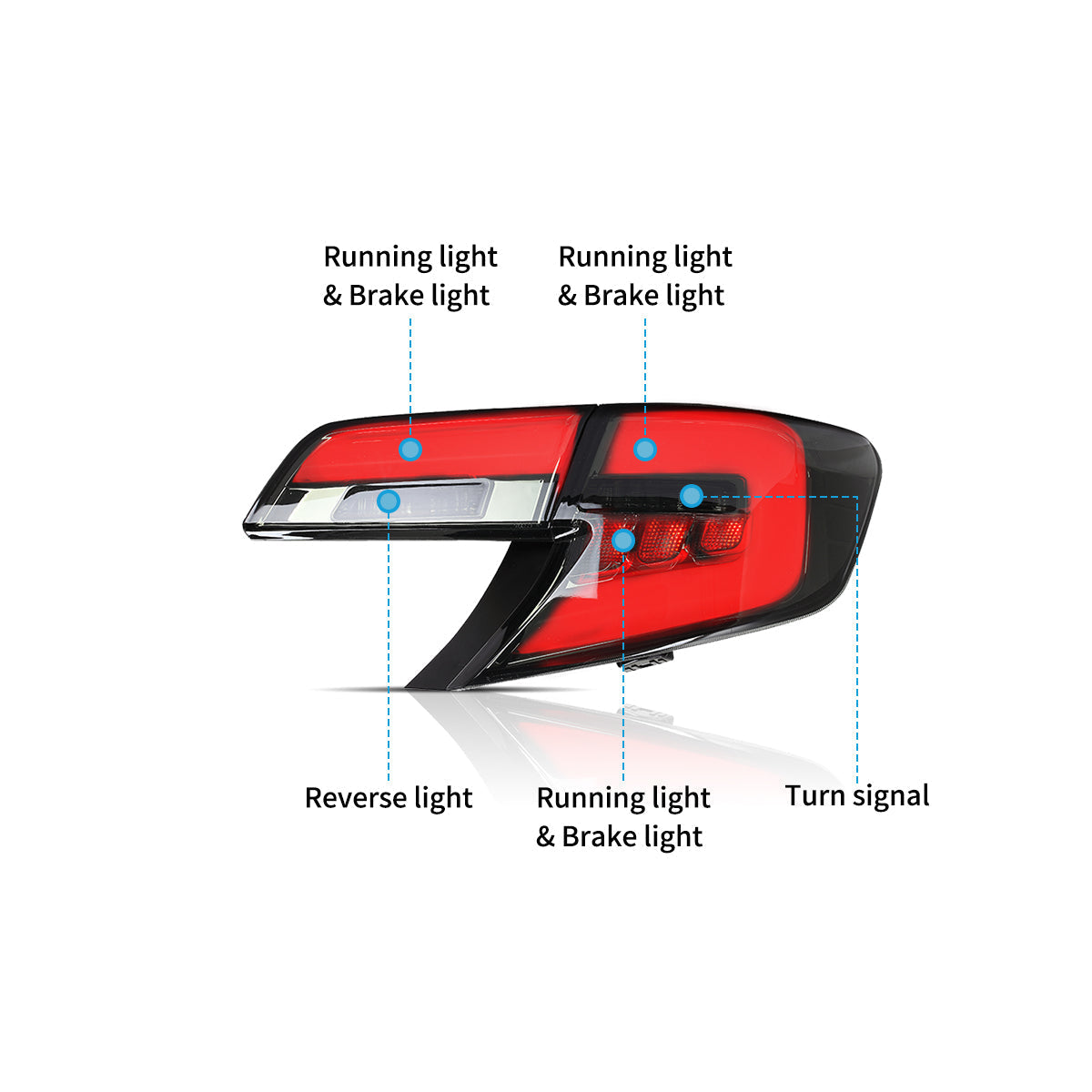 VLAND UK LED Tail Lights For 2012-2014 Toyota Camry Sedan